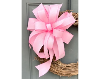 Pastel Pink Faux Burlap Bow: Baby Girl, Gender Reveal, Mailbox Decor, or Gift Bow
