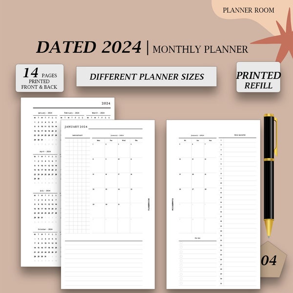 2024 A6 Monthly Planner Etsy
