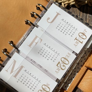 DATED PRINTED 2026 maandplannerkaarten, planneraccessoires 12 maanden, maandkalenderkaarten, kaarten jan - dec 2026