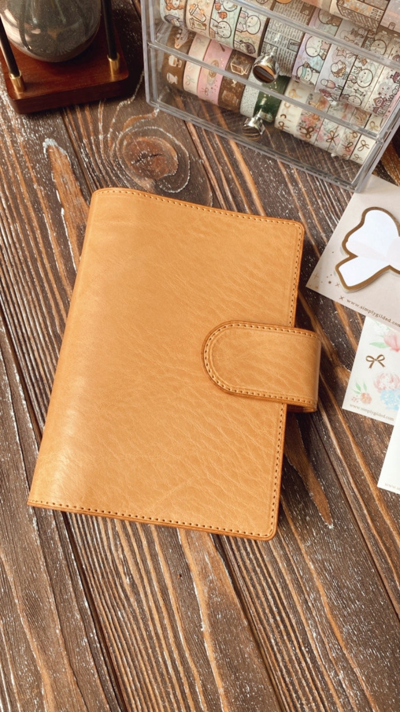 Personal Rings Planner Cover, Binder Handmade Genuine Leather Cover