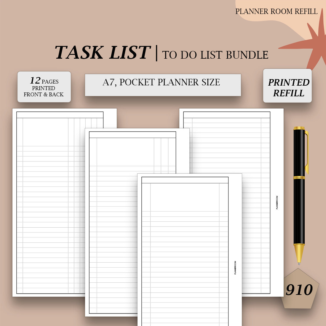 PRINTED Notes Planner Refill Pocket Size Printed Louis 