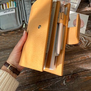 Personal rings planner cover, binder handmade genuine leather cover, Veg tan 6 rings planner for Medium, Personal size, 010