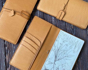 Hobonichi Weeks Funda de cuero, billetera Cuaderno de viajeros de cuero personalizado, planificador de diario de portada de planificador de cuero hecho a mano