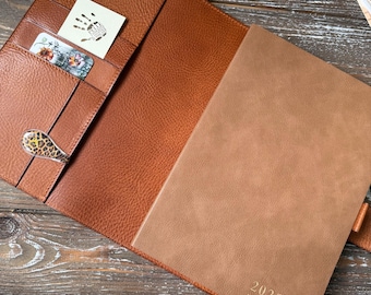 B5 Common planner-notitieboekje, veg tan leren omslag, Sterling Ink, Moleskine, Leuchtturm 1917, Paper Tess Designs B5 leren omslag, 024