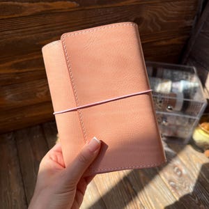 Trifold leather cover, Tri-fold handmade leather journal, Refillable Notebook Folio, 026