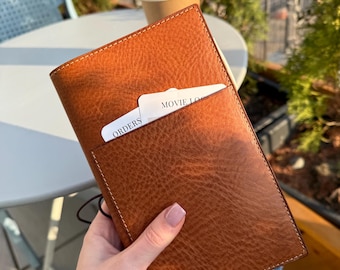 Veg tan leather cover for Common Planner Notebook from SterlingInk, B6 slim, Standard N1, Weeks N2, Pocket, Passport, Travelers Notebook 025