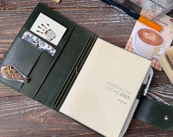 A6 Leather Journal Cover, Hobonichi Techo Compatible, Sterling Ink Common Planner Notebook, 033
