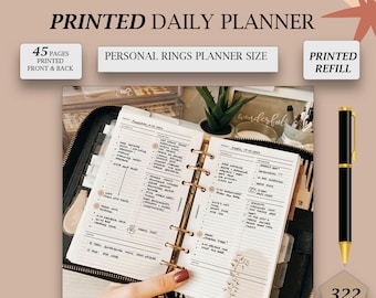 PRINTED Personal daily planner refill, Productivity planner, Daily to do list, Hourly planner, Undated pages inserts, Day on 1 page,  322
