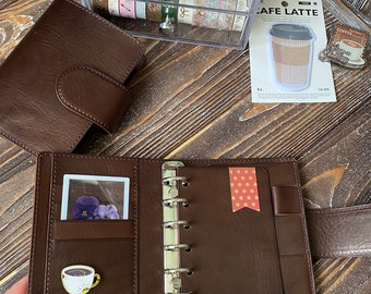 A7, Pocket 6 Rings Leather Binder, Filofax Pocket Planner