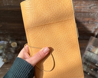 Veg tan leather cover for Common Planner Notebook from SterlingInk, B6 slim, Standard N1, Weeks N2, Pocket, Passport, Travelers Notebook 025