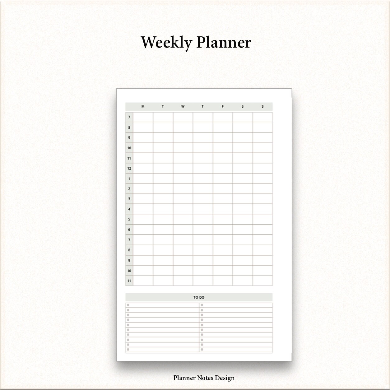 Weekly 24 Hour Schedule Printable Personal Planner Inserts | Etsy