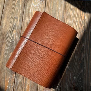 Trifold leather cover, Tri-fold handmade leather journal, Refillable Notebook Folio, 026