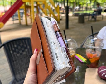 Veg tan leather cover for Common Planner Notebook from SterlingInk, B6 slim, Standard N1, Weeks N2, Pocket, Passport, Travelers Notebook 025