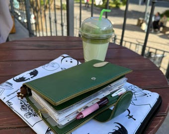 Filofax Style Leather Planner Cover – A5, Personal, Pocket Rings – Handmade Ring Binder Organizer – Custom Personalized Leather Agenda, 017