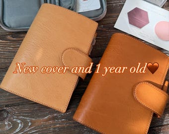 6 ring binder, Personal, A5, FC Compact, Pers wide, Leather cover journal, can be used for budget cover, Finance planner, Recipe cover, 015
