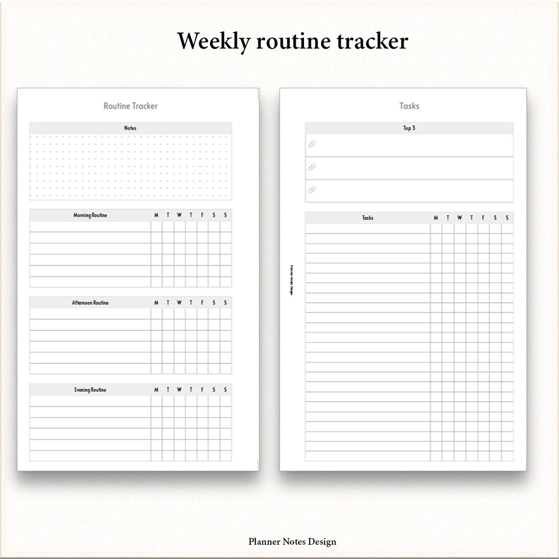 Weekly Planner routine A7 Pocket size Printable Daily | Etsy