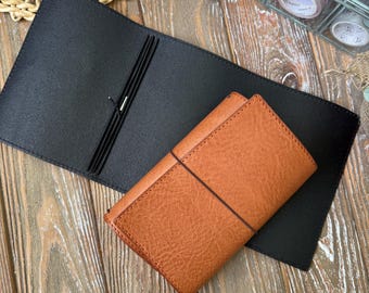 Trifold leather journal, Planner Front cover, Refillable journal, Travelers Notebook, Passport, Pocket, A5, Standard, 034