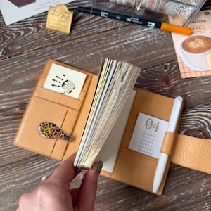 Passport TN (Travelers Notebook) Copertina in pelle conciata al vegetale, Passaporto ricaricabile Travelers Notebook, Pelle pieno fiore italiana Travel 98, 042