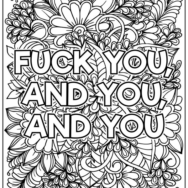 Adult swear word coloring pages curse word coloring pages printable coloring pages pdf instant download