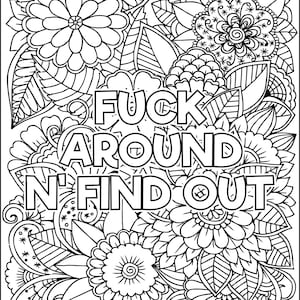 adult coloring pages digital coloring book pdf printable coloring book swear coloring book