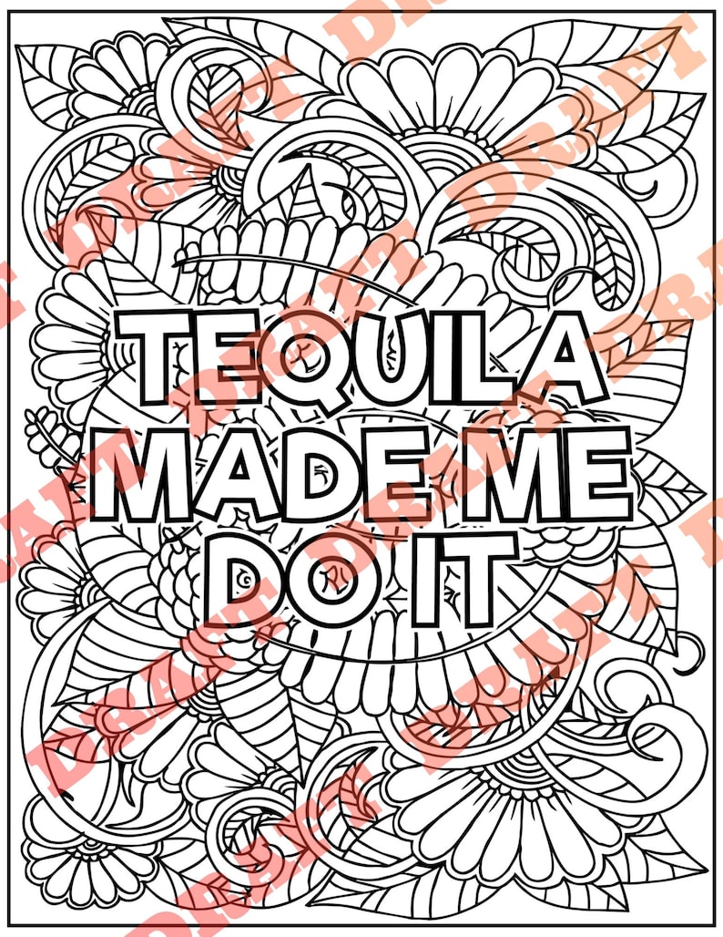 Adult Coloring Pages, Unhinged Phrases Coloring Pages, Printable PDF, Instant Download, 10 Pages DIGITAL PDF Only image 8