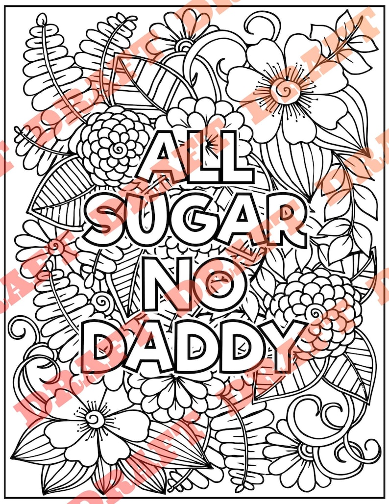 Adult Coloring Pages, Unhinged Phrases Coloring Pages, Printable PDF, Instant Download, 10 Pages DIGITAL PDF Only image 10