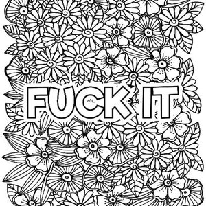 Printable 8.5 x 11 Adult Coloring Swear Word Curse Words Funny Digital PDF Download, DIGITAL DOWNLOAD