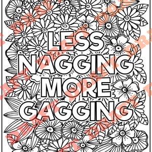 Adult Coloring Pages, Unhinged Phrases Coloring Pages, Printable PDF, Instant Download, 10 Pages DIGITAL PDF Only image 5