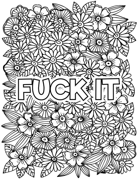 adult swear word coloring pages adult coloring book with swear etsy