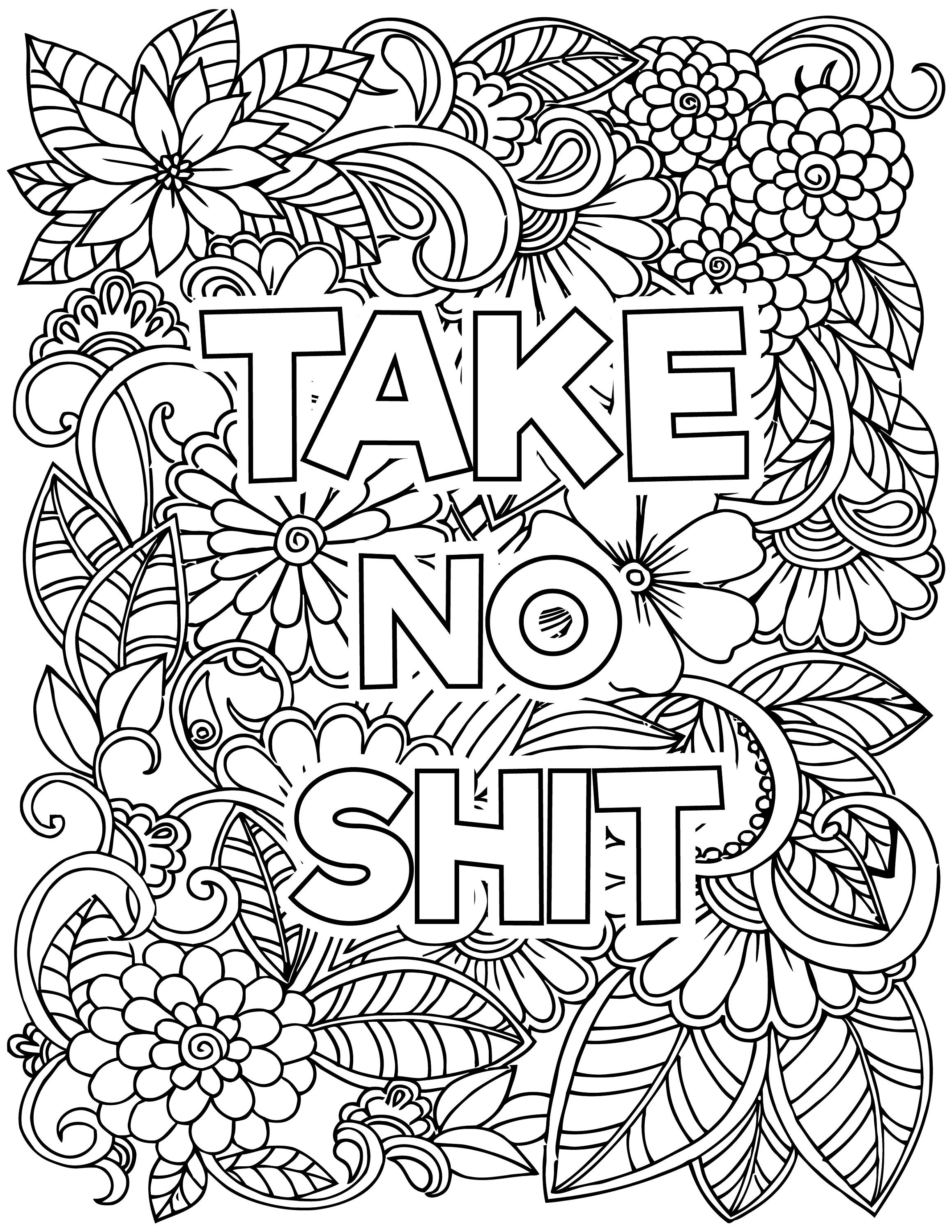 Adult Swear Word Coloring Pages Adult Coloring Book With Swear Words 8 Pages  