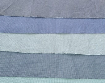 Blue Aida Cloth, 14 and 16 Count, Hand Dyed, Cross Stitch Fabric, Embroidery Fabric
