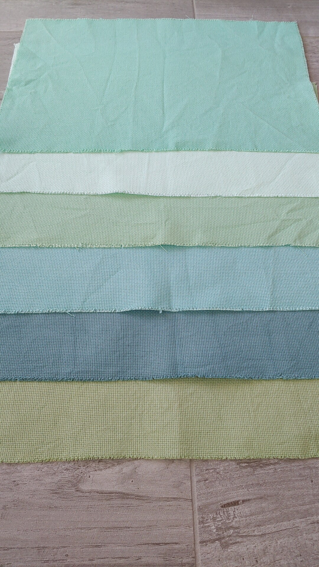 Green Aida Cloth, 14 and 16 Count, Hand Dyed, Cross Stitch Fabric