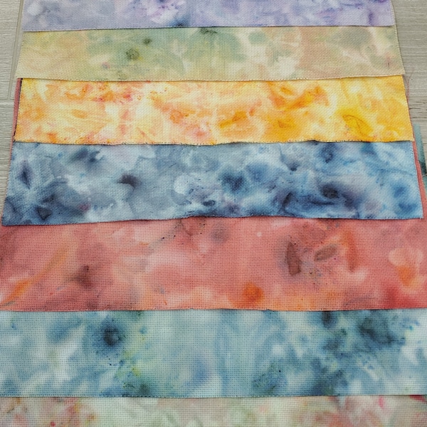 Aida Cloth, 14 and 16 Count, Hand Dyed, Cross Stitch Fabric, Embroidery Fabric