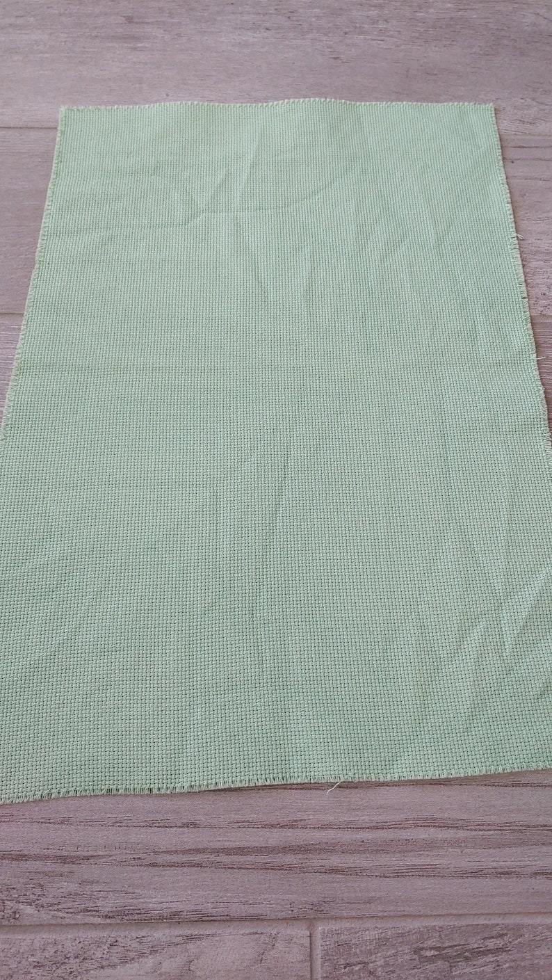 Green Aida Cloth 14 and 16 Count Hand Dyed Cross Stitch Etsy