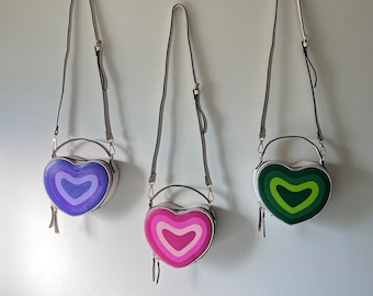 Retro Heart-shaped Valentine’s Day Hand-painted Crossbody Bags
