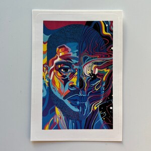 Kid Cudi Mann auf dem Mond III glänzender Vinyl Aufkleber