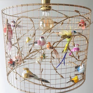 Pendant light, lampshade, ceiling light, metal, wood, natural, handmade, diameter 20 cm, 30 cm, 40 cm, 50 cm, unique