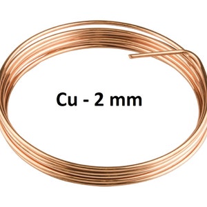 Bare Copper Round Wire | Dead Soft (2 mm) | 1 Metres