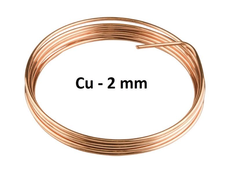 Filo tondo in rame nudo/morto morbido 2 mm/1 metro immagine 1