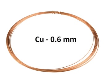 Bare Copper Round Wire | 0.6 mm | 15 Metres