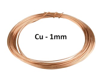 Bare Copper Round Wire | Dead Soft (1.0mm) | 10 Metres