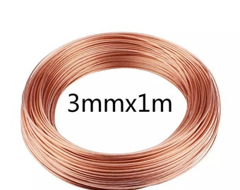 Bare Copper Round Wire | Dead Soft (3 mm) | 1Metres