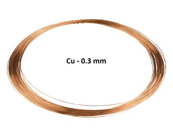 Bare Copper Round Wire (0,3 mm)  | 50 Metres