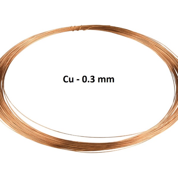 Fil rond en cuivre nu (0,3 mm) | 50 mètres