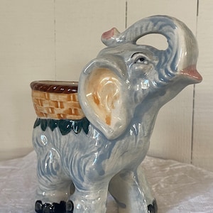 Vintage Ceramic Elephant Planter Made in Japan