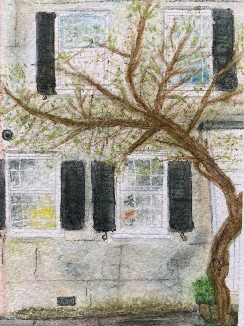 Charleston Row Houses Original Watercolor Limited Edition Art Print image 5