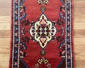 2 4 x 4 2 1980s Vintage Hand-Knotted Wool Persian Lilihan Floral Rug