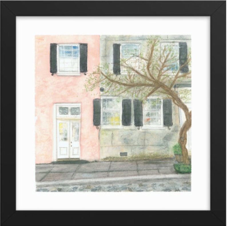 Charleston Row Houses Original Watercolor Limited Edition Art Print image 2