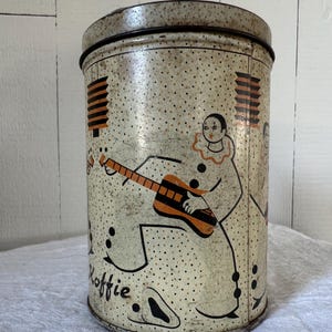 Vintage Pierrot Collectible Coffee Advertising Tin Can