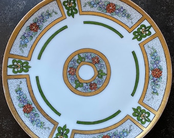 Plato de cena coleccionable Vintage Thomas Sevres Bavaria con detalles de oro